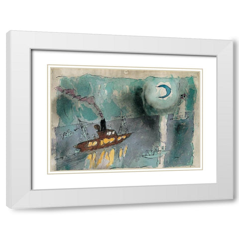 Shipwreck White Modern Wood Framed Art Print with Double Matting by Unknown