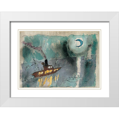 Shipwreck White Modern Wood Framed Art Print with Double Matting by Unknown