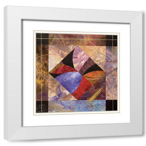 Geometry II White Modern Wood Framed Art Print with Double Matting by Unknown