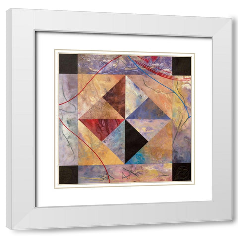 Geometry III White Modern Wood Framed Art Print with Double Matting by Unknown