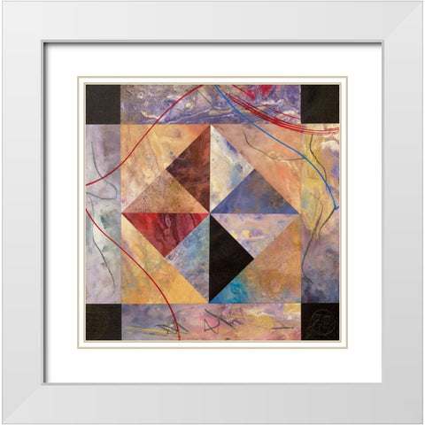 Geometry III White Modern Wood Framed Art Print with Double Matting by Unknown