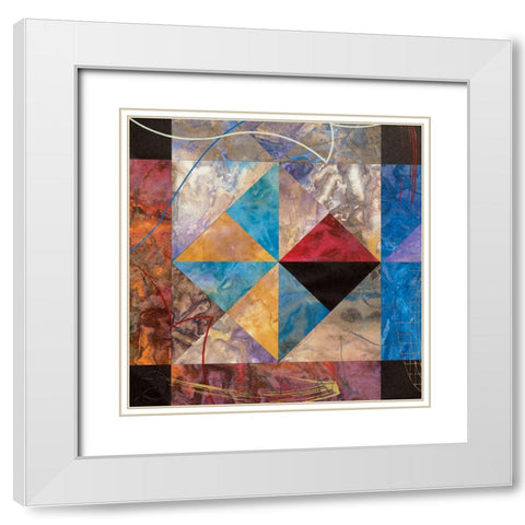 Geometry I White Modern Wood Framed Art Print with Double Matting by Unknown