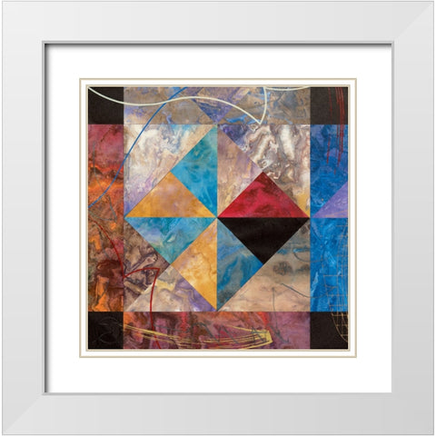 Geometry I White Modern Wood Framed Art Print with Double Matting by Unknown