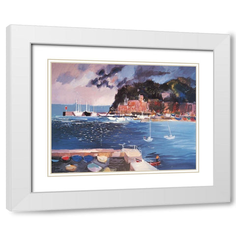 Safe Harbor White Modern Wood Framed Art Print with Double Matting by Unknown