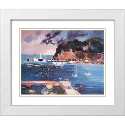 Safe Harbor White Modern Wood Framed Art Print with Double Matting by Unknown