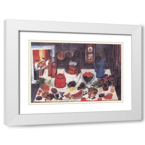 Set the Table White Modern Wood Framed Art Print with Double Matting by Unknown