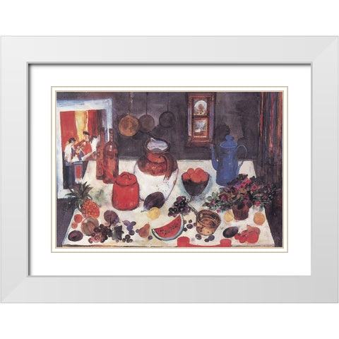 Set the Table White Modern Wood Framed Art Print with Double Matting by Unknown