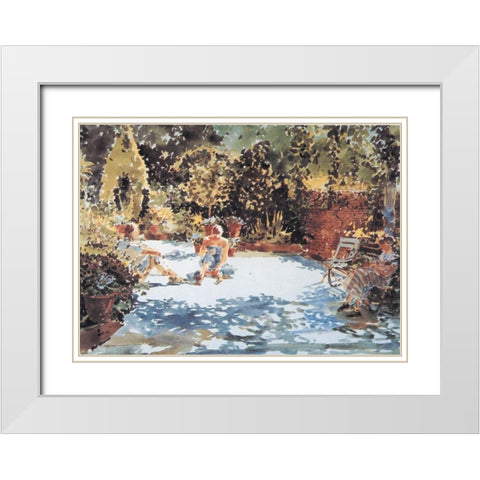 In the Park White Modern Wood Framed Art Print with Double Matting by Unknown