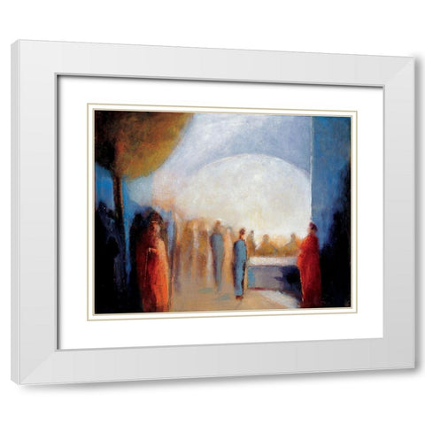 Midnight Mass White Modern Wood Framed Art Print with Double Matting by Unknown