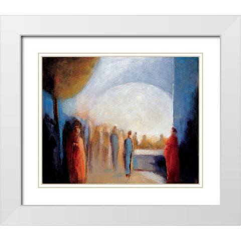 Midnight Mass White Modern Wood Framed Art Print with Double Matting by Unknown