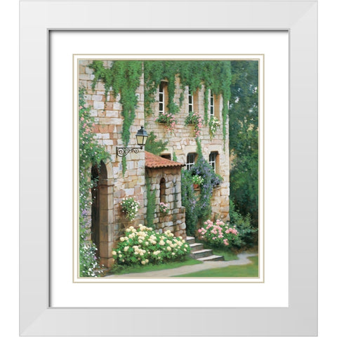 Country Manor White Modern Wood Framed Art Print with Double Matting by Unknown