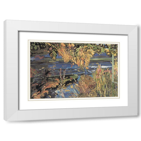 Magic Pond II White Modern Wood Framed Art Print with Double Matting by Unknown