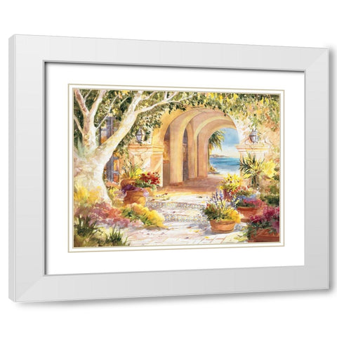 Ocean Portal White Modern Wood Framed Art Print with Double Matting by Unknown