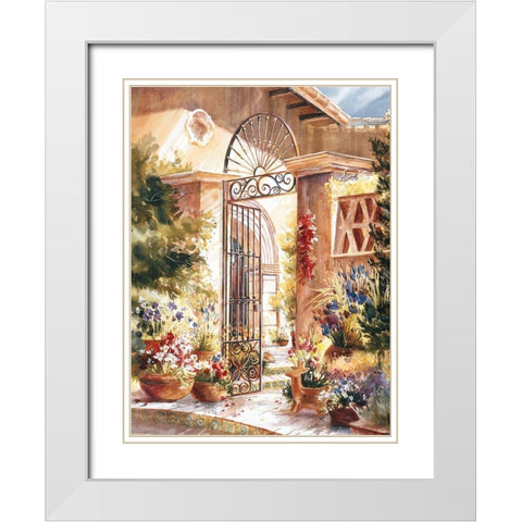 Gated Patio White Modern Wood Framed Art Print with Double Matting by Unknown