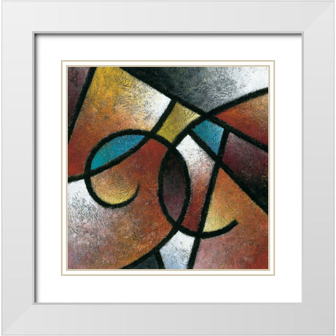 Pathways II White Modern Wood Framed Art Print with Double Matting by Unknown