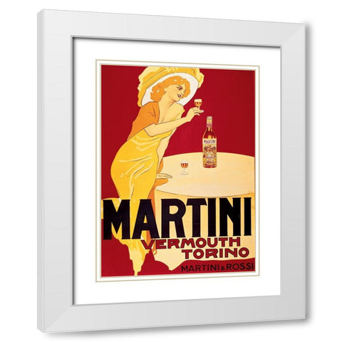 Martini White Modern Wood Framed Art Print with Double Matting by Unknown