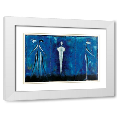 Blu Mummy White Modern Wood Framed Art Print with Double Matting by Unknown