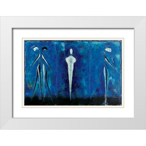 Blu Mummy White Modern Wood Framed Art Print with Double Matting by Unknown