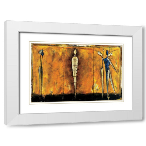 Orange Mummy White Modern Wood Framed Art Print with Double Matting by Unknown