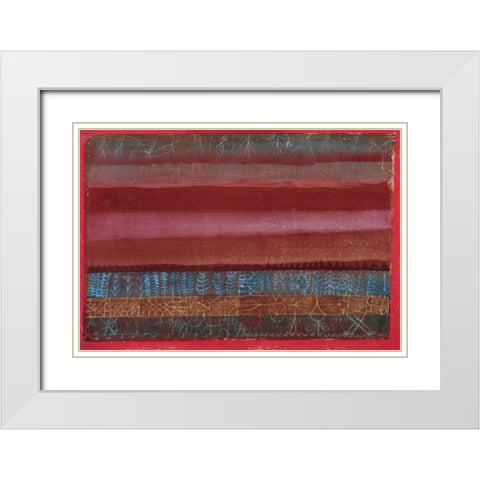 Red Fern White Modern Wood Framed Art Print with Double Matting by Unknown
