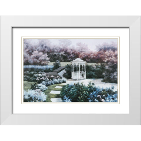 White Gazebo White Modern Wood Framed Art Print with Double Matting by Unknown