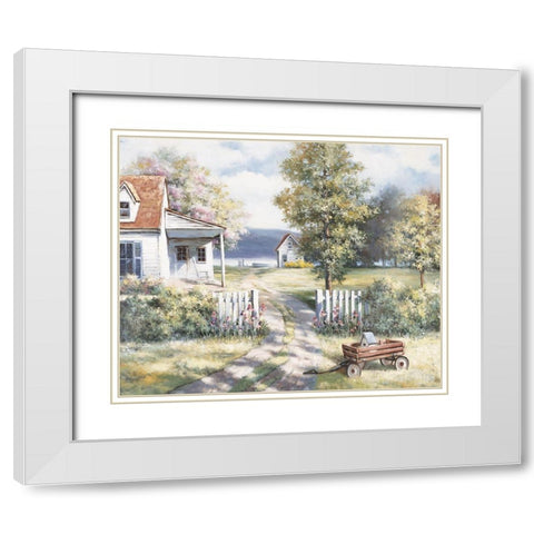 Seaside Cottage I White Modern Wood Framed Art Print with Double Matting by Unknown