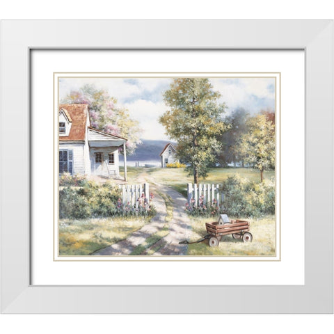 Seaside Cottage I White Modern Wood Framed Art Print with Double Matting by Unknown