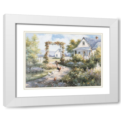 Seaside Cottage II White Modern Wood Framed Art Print with Double Matting by Unknown