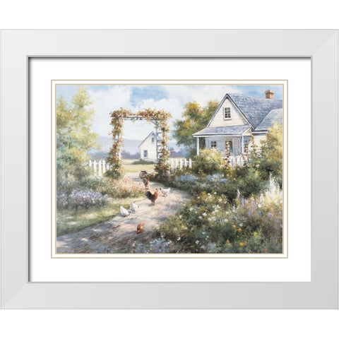Seaside Cottage II White Modern Wood Framed Art Print with Double Matting by Unknown