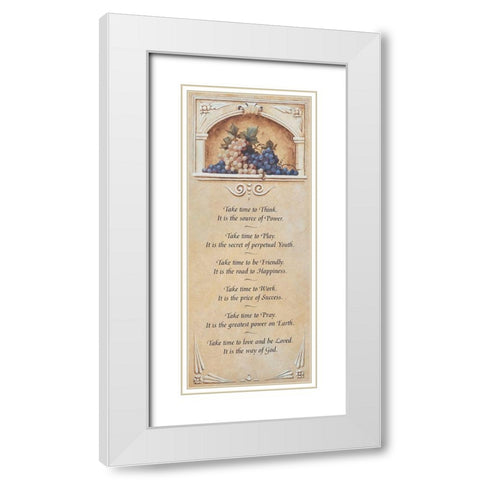 Take Time White Modern Wood Framed Art Print with Double Matting by Unknown