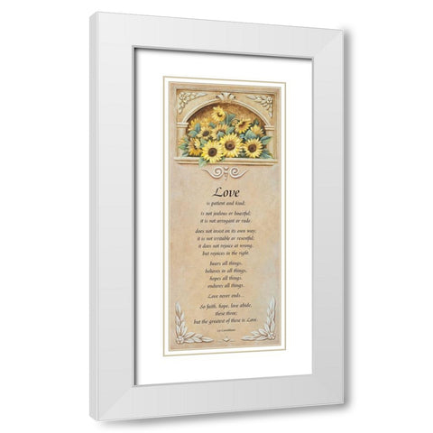 Love is Patient White Modern Wood Framed Art Print with Double Matting by Unknown