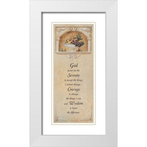 Serenity Prayer White Modern Wood Framed Art Print with Double Matting by Unknown