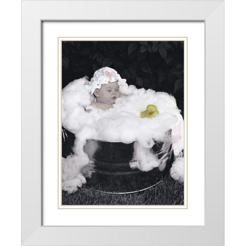 Rubber Ducky White Modern Wood Framed Art Print with Double Matting by Unknown