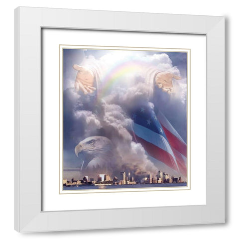 World Trade Ctr - 911 White Modern Wood Framed Art Print with Double Matting by Unknown