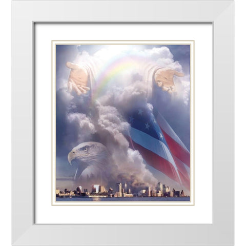 World Trade Ctr - 911 White Modern Wood Framed Art Print with Double Matting by Unknown