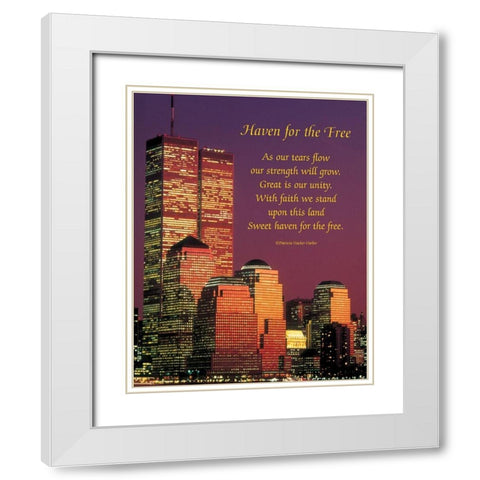 Haven for the Free White Modern Wood Framed Art Print with Double Matting by Unknown