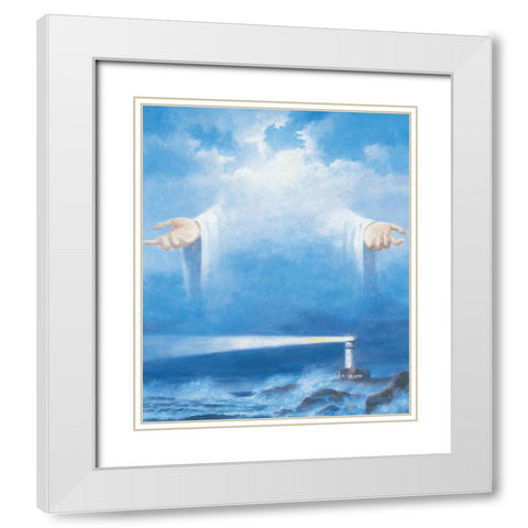 I am the Light White Modern Wood Framed Art Print with Double Matting by Unknown
