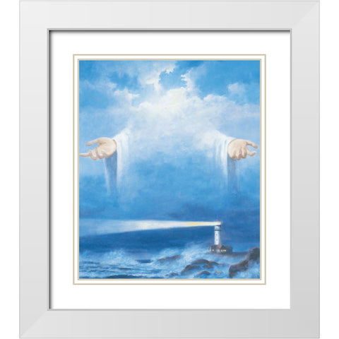 I am the Light White Modern Wood Framed Art Print with Double Matting by Unknown