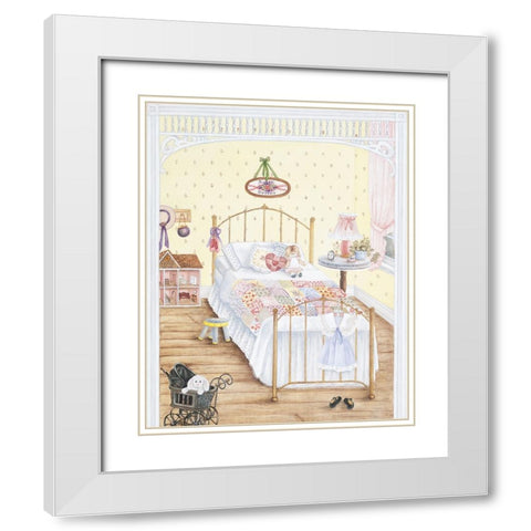 Girls Bedroom White Modern Wood Framed Art Print with Double Matting by Unknown