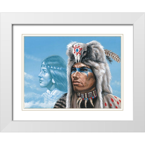 Warpaint White Modern Wood Framed Art Print with Double Matting by Unknown