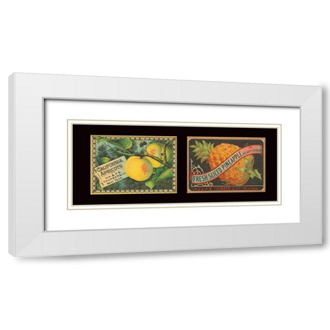 Apricots and Pineapple White Modern Wood Framed Art Print with Double Matting by Unknown