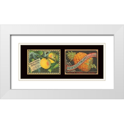 Apricots and Pineapple White Modern Wood Framed Art Print with Double Matting by Unknown