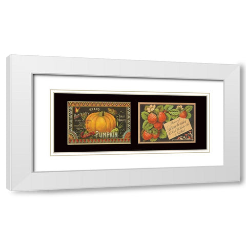 Pumpkin and Strawberries White Modern Wood Framed Art Print with Double Matting by Unknown