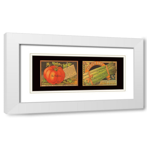 Tomato and Asparagus White Modern Wood Framed Art Print with Double Matting by Unknown