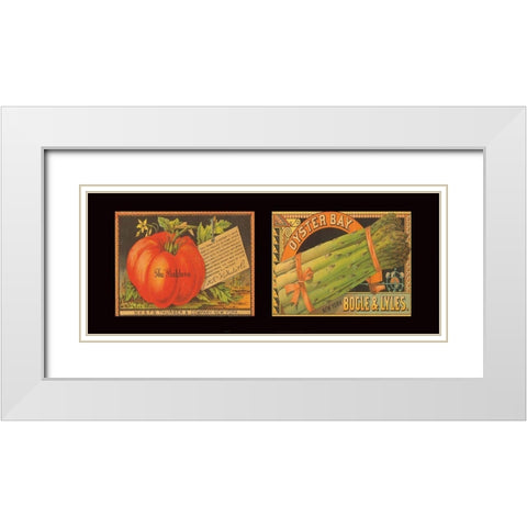 Tomato and Asparagus White Modern Wood Framed Art Print with Double Matting by Unknown