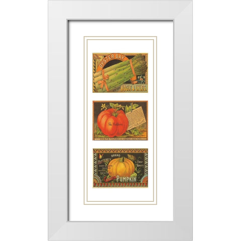 Asparagus-Tomato-Pumpkin White Modern Wood Framed Art Print with Double Matting by Unknown