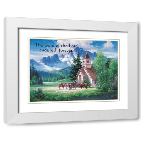 The Word of the Lord White Modern Wood Framed Art Print with Double Matting by Unknown