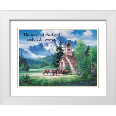 The Word of the Lord White Modern Wood Framed Art Print with Double Matting by Unknown