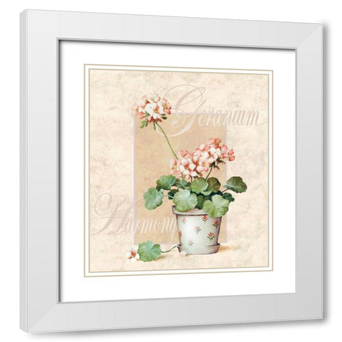 Giranium White Modern Wood Framed Art Print with Double Matting by Unknown