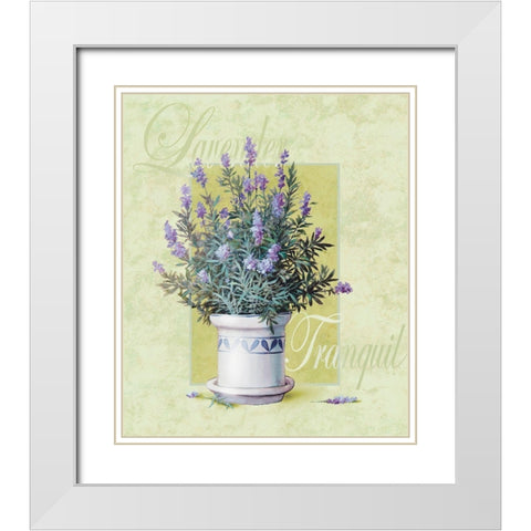 Lavendar White Modern Wood Framed Art Print with Double Matting by Unknown